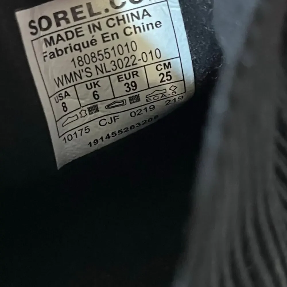 Sorel Women's Joan of Arctic Wedge II Chelsea Boots Pull-on Black Sz 8 - Picture 6 of 6